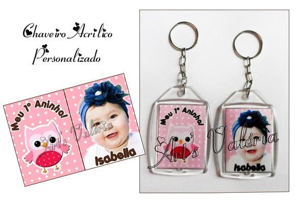 Chaveiro de Acrílico Personalizado - 4cm x 3cm