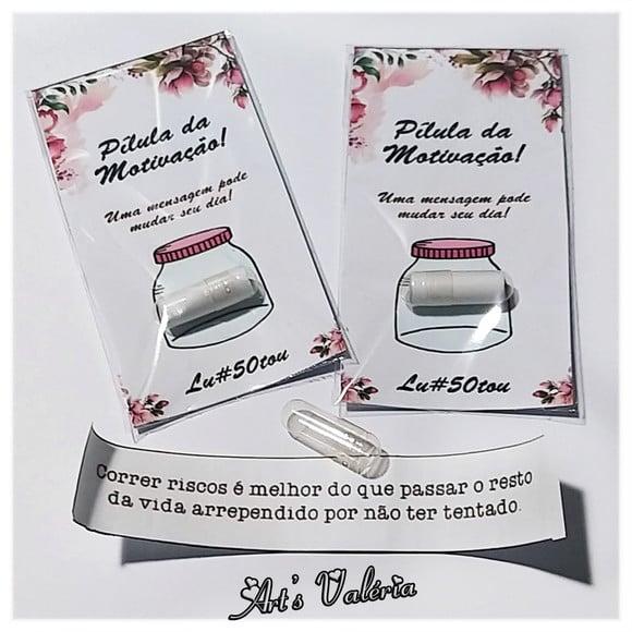 Cartão Cápsula com Mensagem Motivacionais
