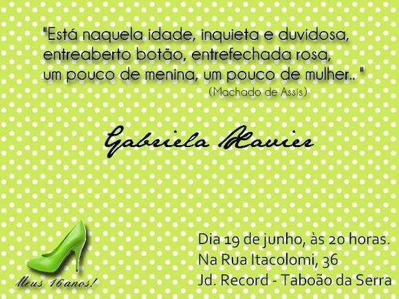 Convite 15 anos -  10x15cm c/ Envelope