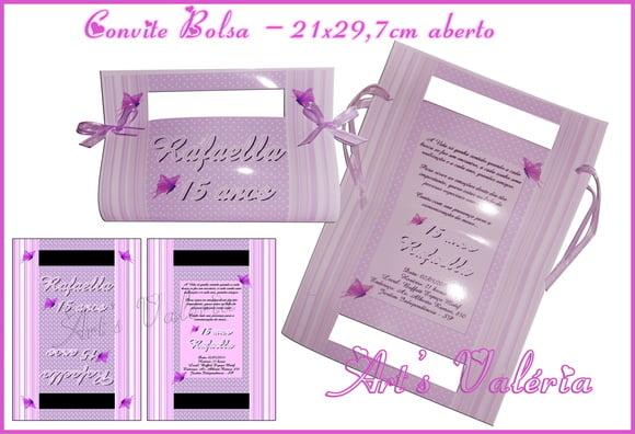 Convite Bolsa - 20x29cm aberto