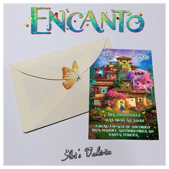 Convite Encanto - 9,5cm X 6,5cm