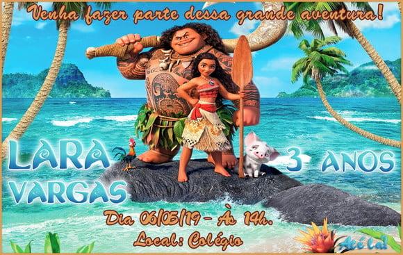 Convite Moana - Uma aventura no Mar