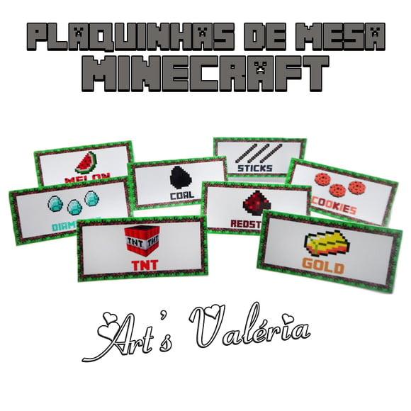 Plaquinhas de Mesa Minecraft - 10x5cm