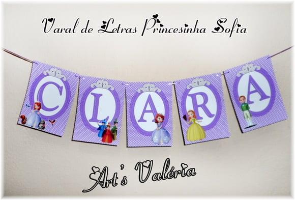 Varal de Letras Princesa Sofia