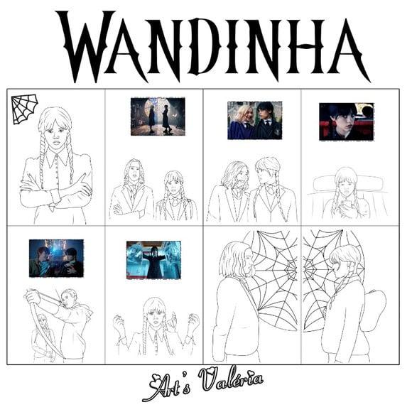 Álbum de Figurinhas Wandinha Addams - Wednesday - 10x15cm
