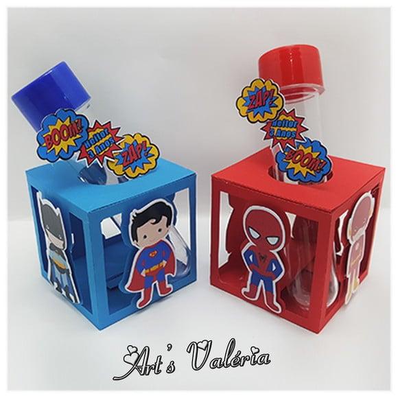 Caixinha Porta Tubete Super Heróis - Valor Unitário