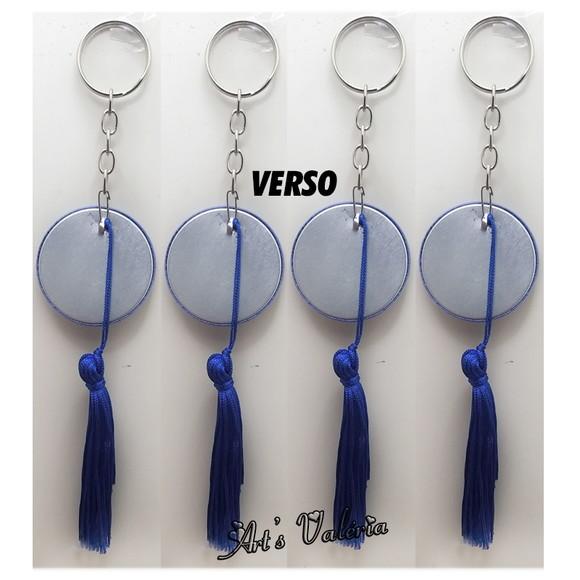 Chaveiro Bóton com Franja Olho Grego ou Mandala