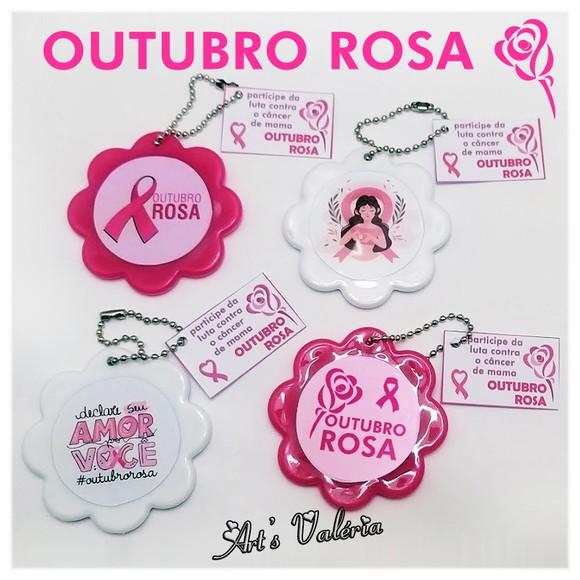Espelho Flor Outubro Rosa - Valor Unitário