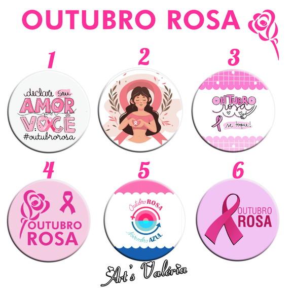 Espelho Flor Outubro Rosa - Valor Unitário