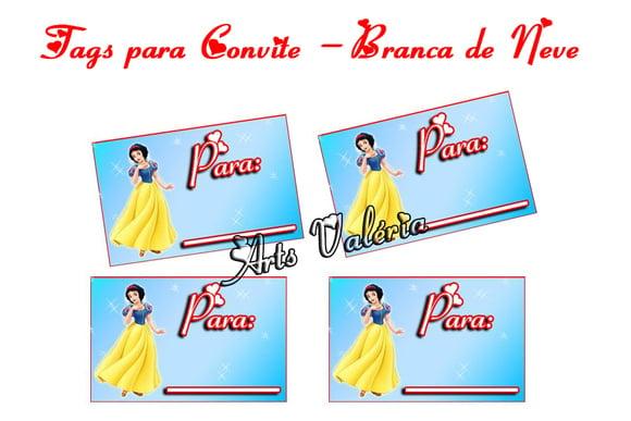 Tag para Convites Branca de Neve