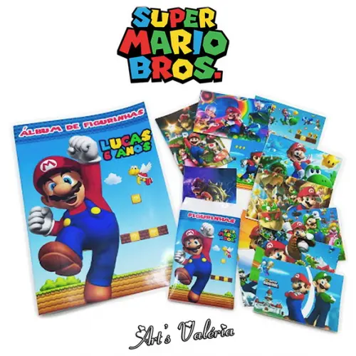 Álbum de Figurinhas Super Mario Bros - 10x15cm | Vitrine Artesanou