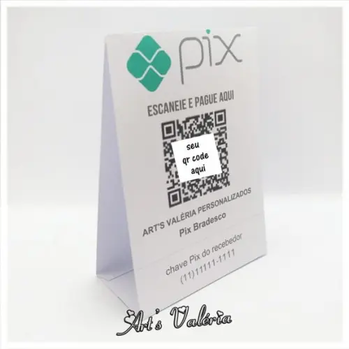 Banner de Mesa Pix QR Code Personalizado