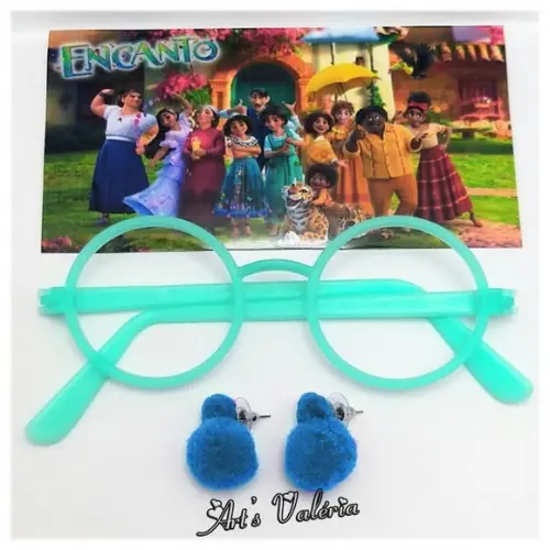 Brincos e Óculos da Mirabel Encanto - Plástico sem Lentes