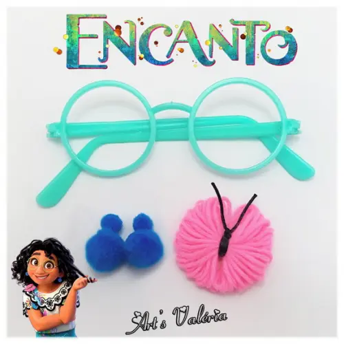 Broche, Brincos e Óculos da Mirabel Encanto