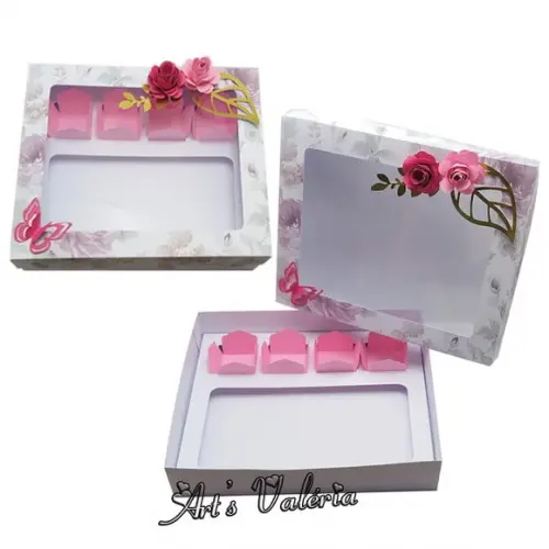 Caixa para Barra de Chocolate e 4 Doces