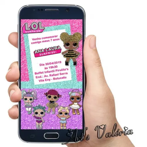 Convite Digital LOL Surprise para WhatsApp