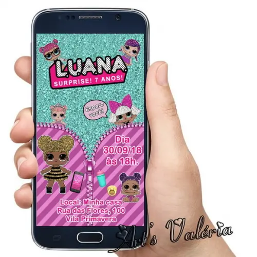 Convite Digital LOL Surprise para WhatsApp