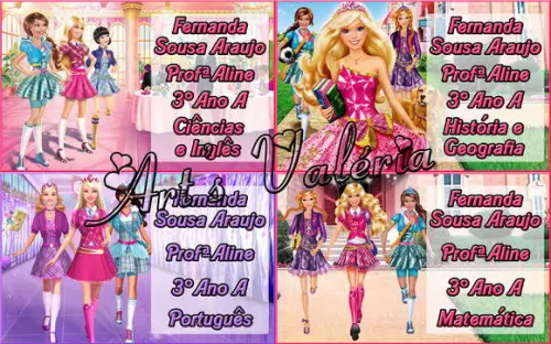 Etiquetas Escolar Personalizadas Barbie