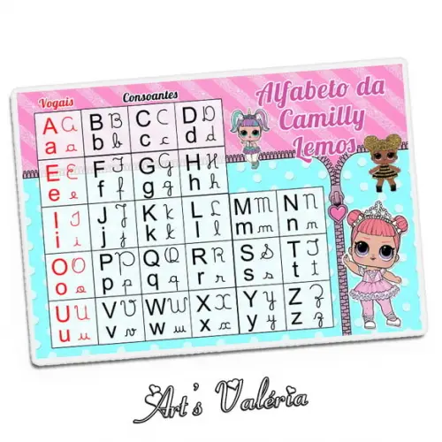 Placa Alfabeto Escolar Personalizado