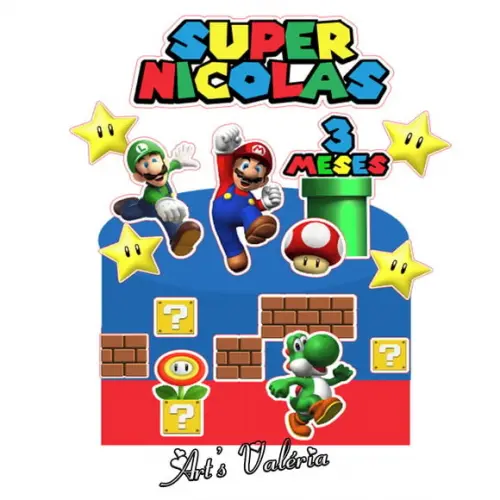 Topo de Bolo Super Mario Bros