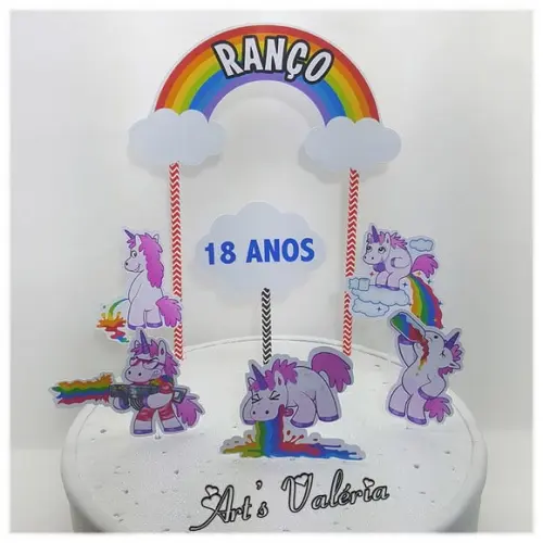 Topo de Bolo Unicórnio Ranço