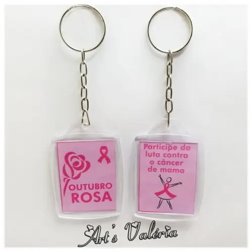 Chaveiro de Acrílico Outubro Rosa