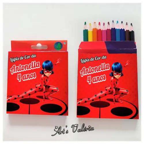 Lápis de Cor Curto Personalizado - Caixa com 12 Cores