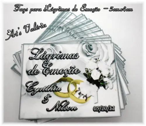 Lenços Lágrimas de Emoção no Organza