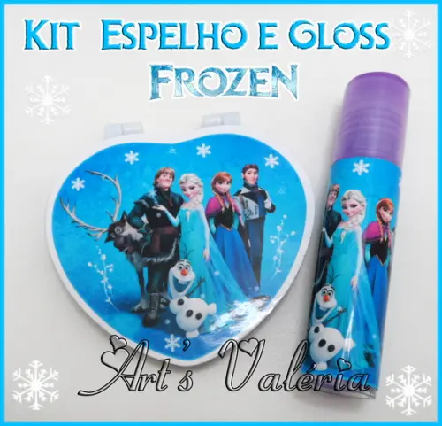 Kit Espelho Coração e Brilho Personalizado - Tampa Colorida