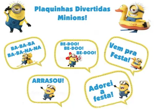 Placa com Frases p/ fotos - Personagens
