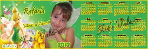 Calendário Marca Página c/ Ímã - 15x5cm