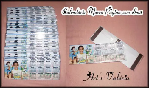 Calendário Marca Página c/ Ímã - 15x5cm