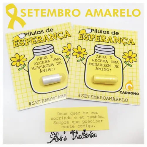 Cartão Cápsula com Mensagem Setembro Amarelo