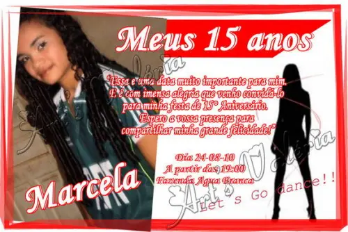 Convite 15 anos -  10x15cm c/ Envelope