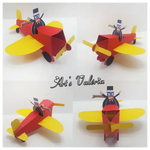 Avião de Papel Mundo Bita - Enfeite de Mesa