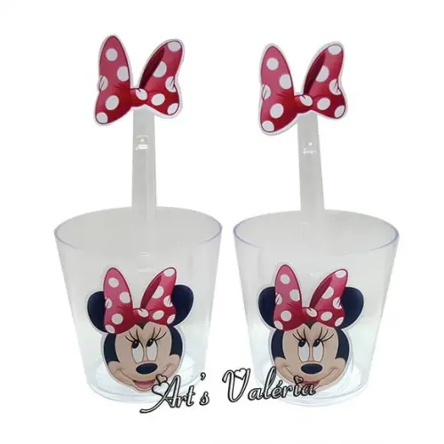 Copinho Brigadeiro c/ Colher Minnie Vermelha