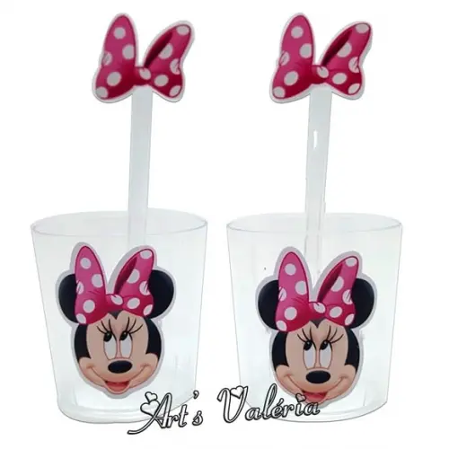 Copinho Brigadeiro c/ Colher Minnie Rosa
