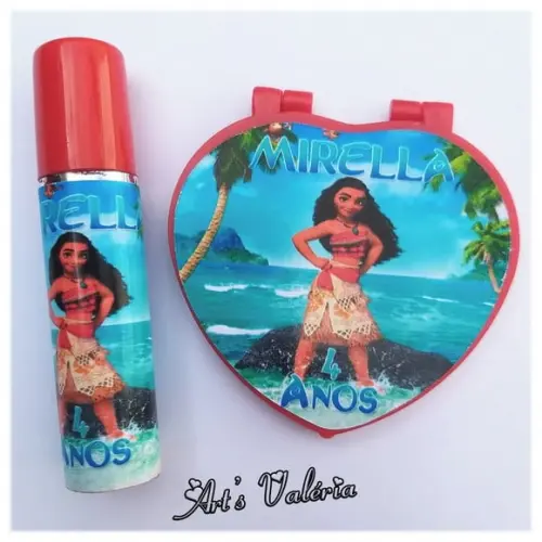 Kit Espelho Coração e Brilho Labial