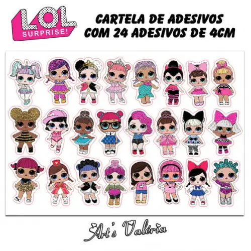 Stickers - Cartela de Adesivos Lol Surprise