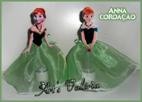 Tubete Frozen Anna Saia Organza Cristal - Valor Unitário