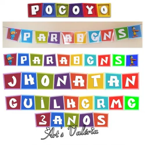 Varal de Letras Pocoyo - Valor de Cada Letra