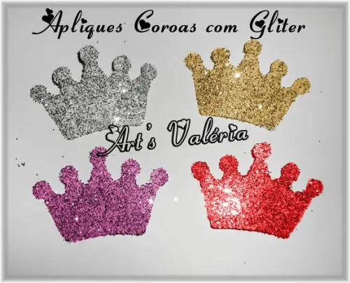 Aplique com Gliter - Coroas