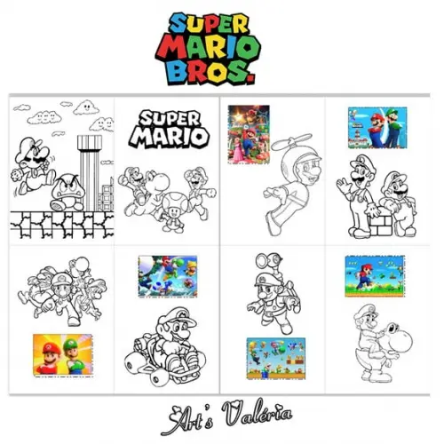 Álbum de Figurinhas Super Mario Bros - 10x15cm