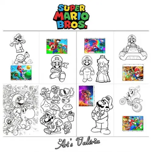 Álbum de Figurinhas Super Mario Bros - 10x15cm