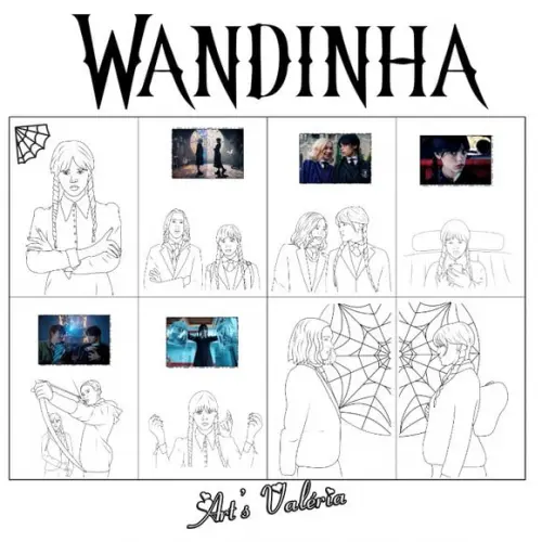 Álbum de Figurinhas Wandinha Addams - Wednesday - 10x15cm