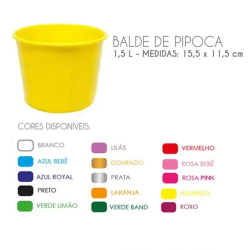 Balde para Pipoca Personalizado - 1500ml