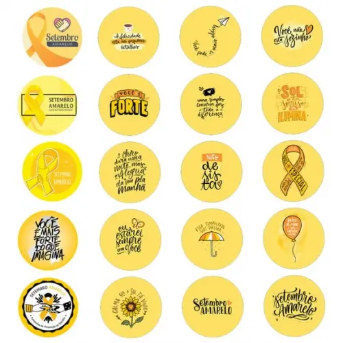 Bóton Setembro Amarelo - 4,5cm
