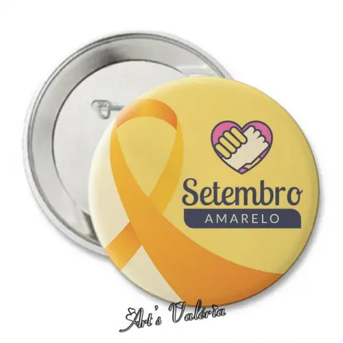 Bóton Setembro Amarelo - 4,5cm