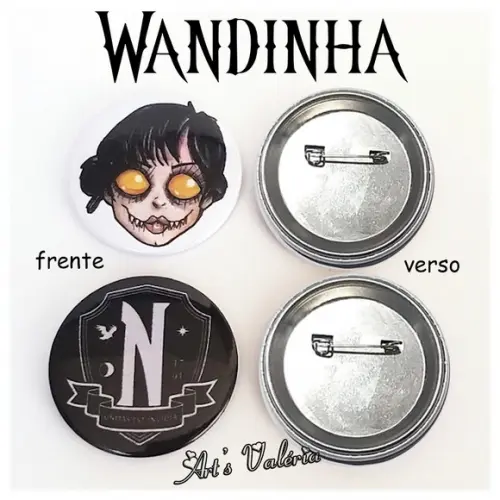 Bóton Wandinha Addams - Wednesday - Valor Unitário