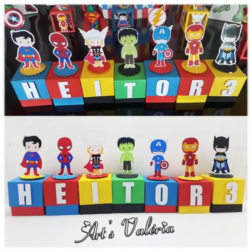 Caixinha Super Herói Cute com Letra - Valor Unitário